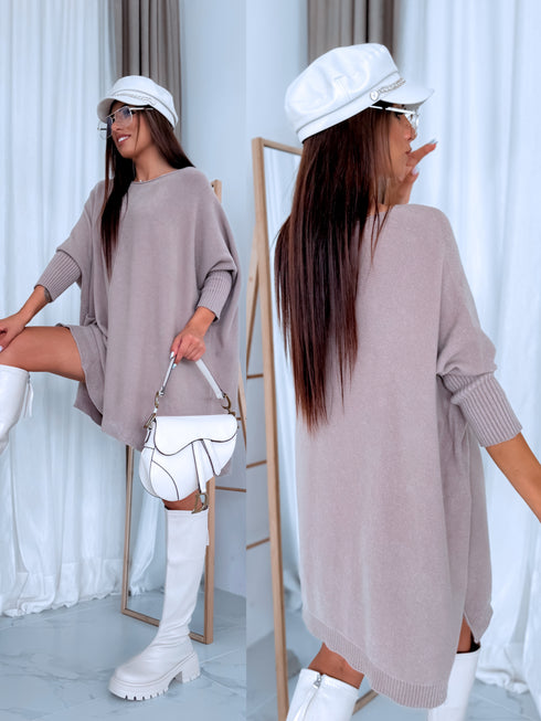 ELYNDI large size sweater "TULIP 37744" - dark beige